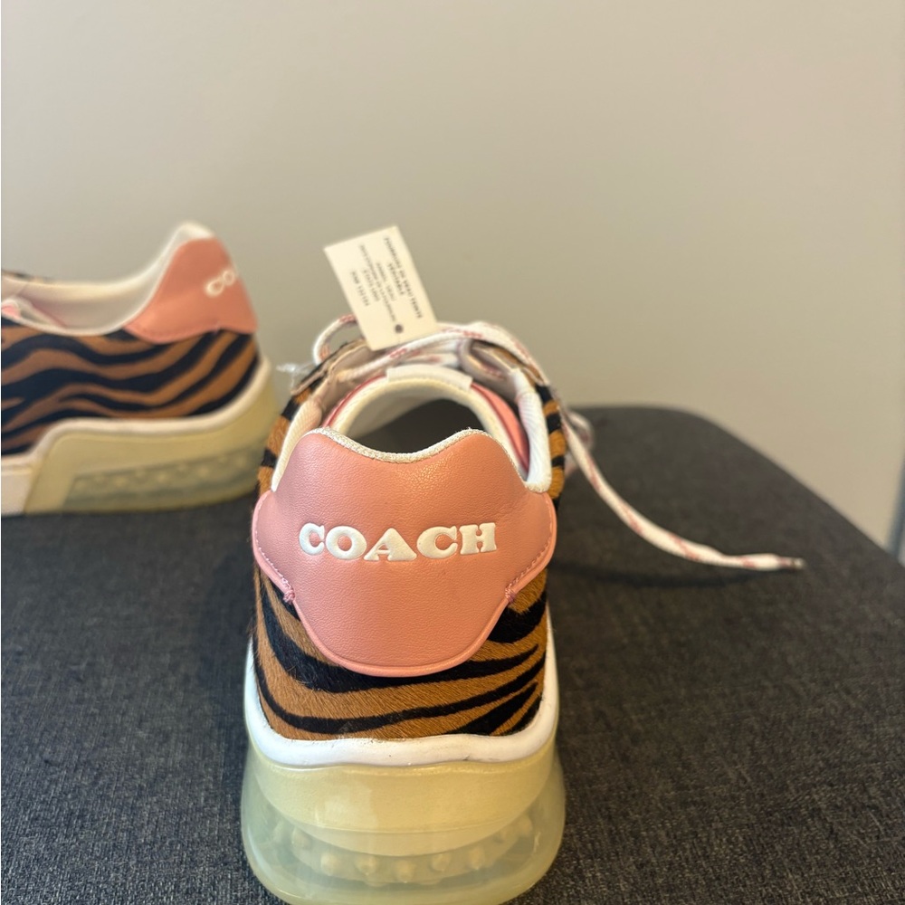 Coach Pink and Tan Sneakers